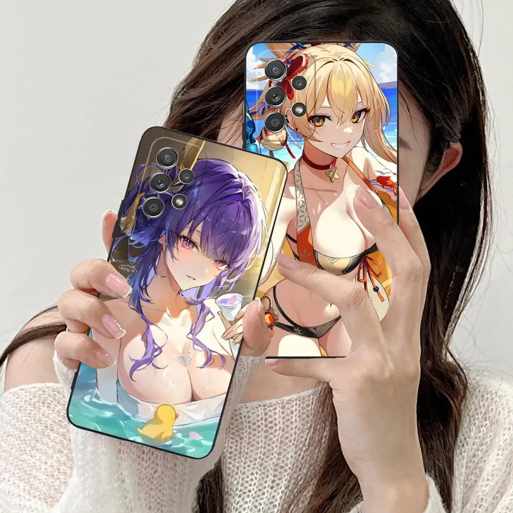 جينشين إمباكت إيتشي قضية الهاتف المحمول لسامسونج غالاكسي A73 72 71 70 56 55 54 53 52 36 35 34 23 16 15 5G اللون واقية #4