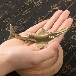 Brass Pristis Sawfish Figurines Vintage Sea Animal Small Statue Desktop Ornaments Office Decorations Crafts Accessories gifts