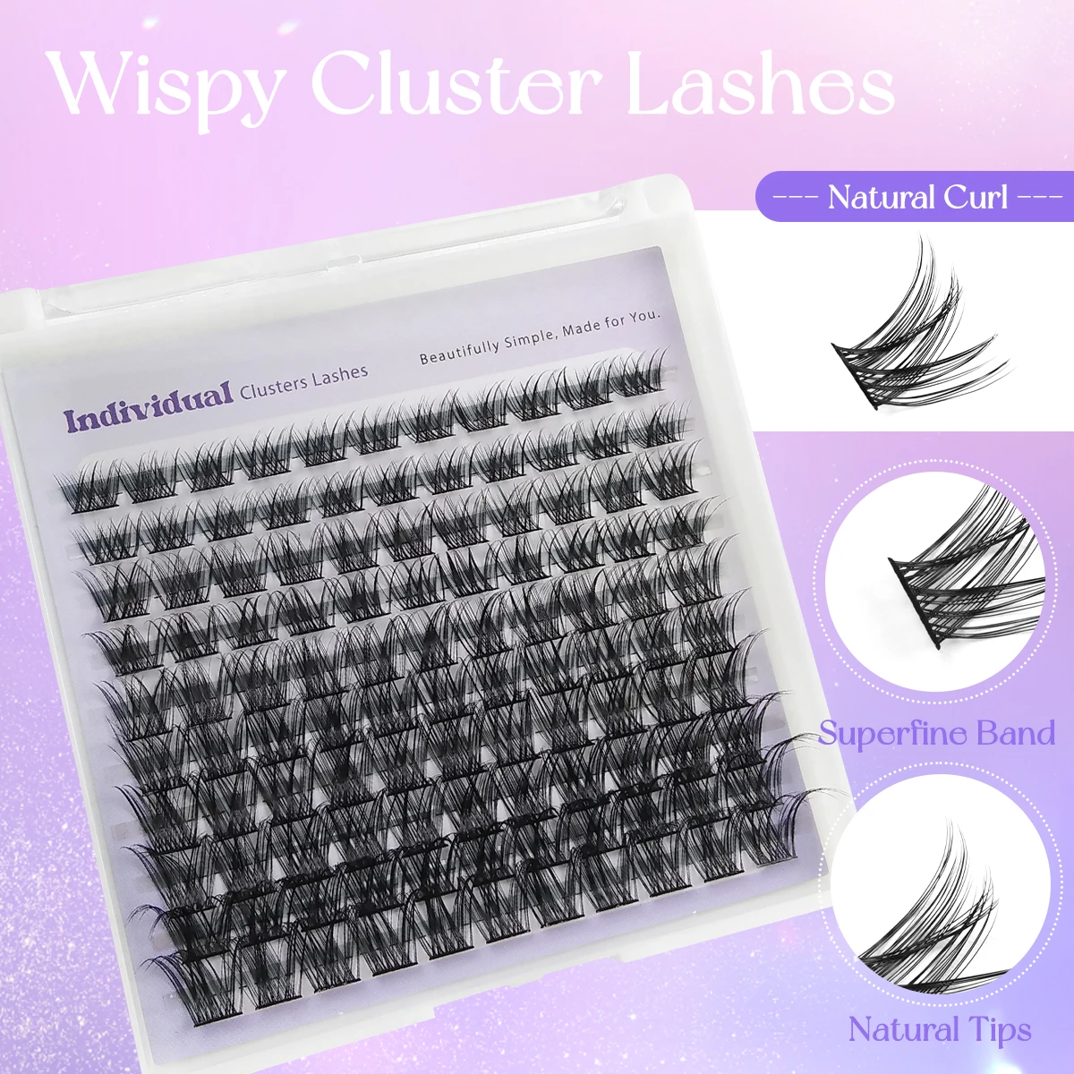 HBZGTLAD 10 rzędów 8-16mm 110 wiązek DIY Kępki Rzęs Efekt Kociego Oka Niewidoczna Taśma Premium Mink Manga Kępki Rzęs Rzęsy z Efektem Kolców