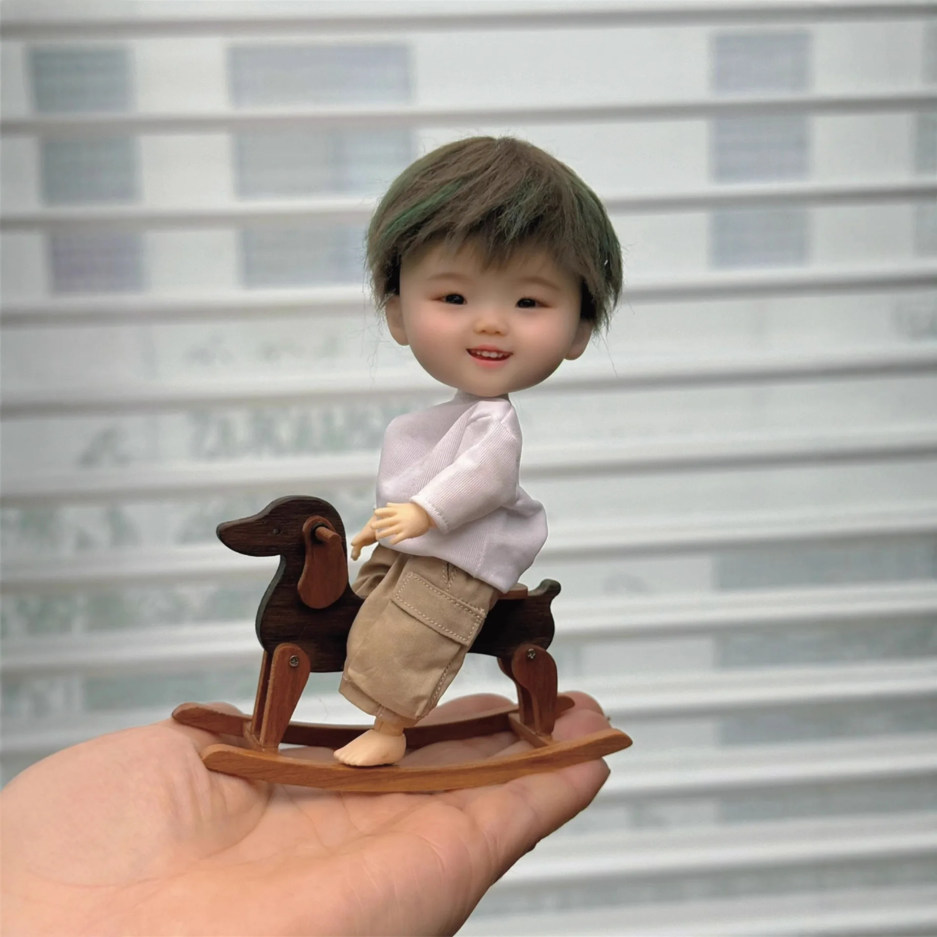 

Ins такса деревянная лошадь масштаб 1:12 миниатюрная деревянная модель лошади украшения сцены аксессуары для кукольного домика