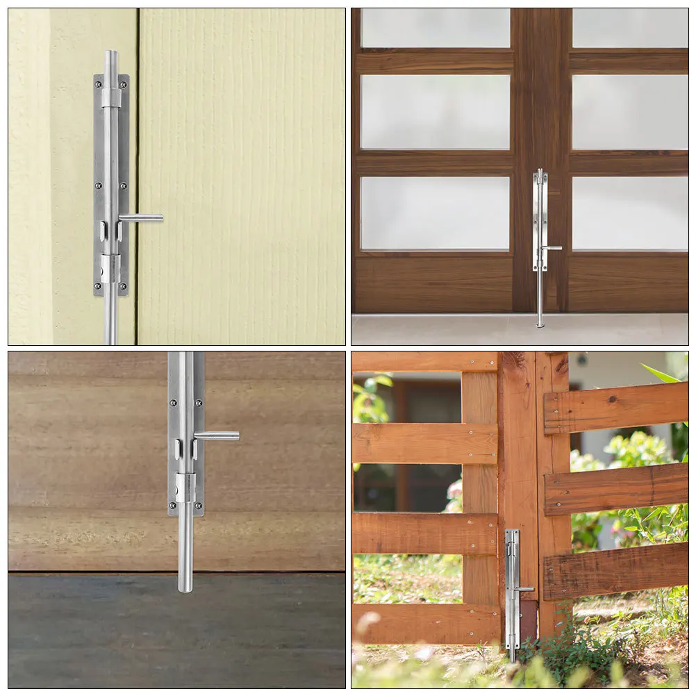 

2Pcs Stainless Steel Slide Bolt Latch Door Lock Heavy Duty Floor Latch Gate Drop Rod Barrel Bolt Cane Bolts for Gates