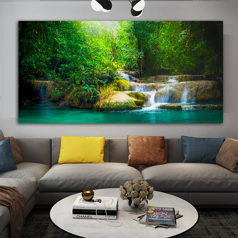 5D DIY Diamond Painting Kits Forest Path Scenery Full Drill Diamond Embroidery Creek Landscape Art Wall Living Room Home Decor