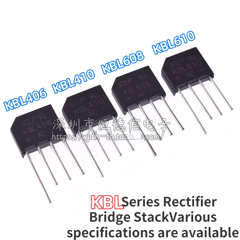 10PCS/LOT KBL406/KBL410/KBL608 KBL610 408 4A6A 1000V Rectifier bridge stack/full bridge Flat bridge