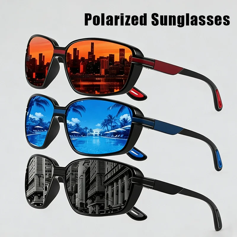 

Retro Square Frame Sports Polarized Sunglasses Women's Men's Cycling Hiking Outdoor Travel UV400 UV Protection Trendy Eyewear