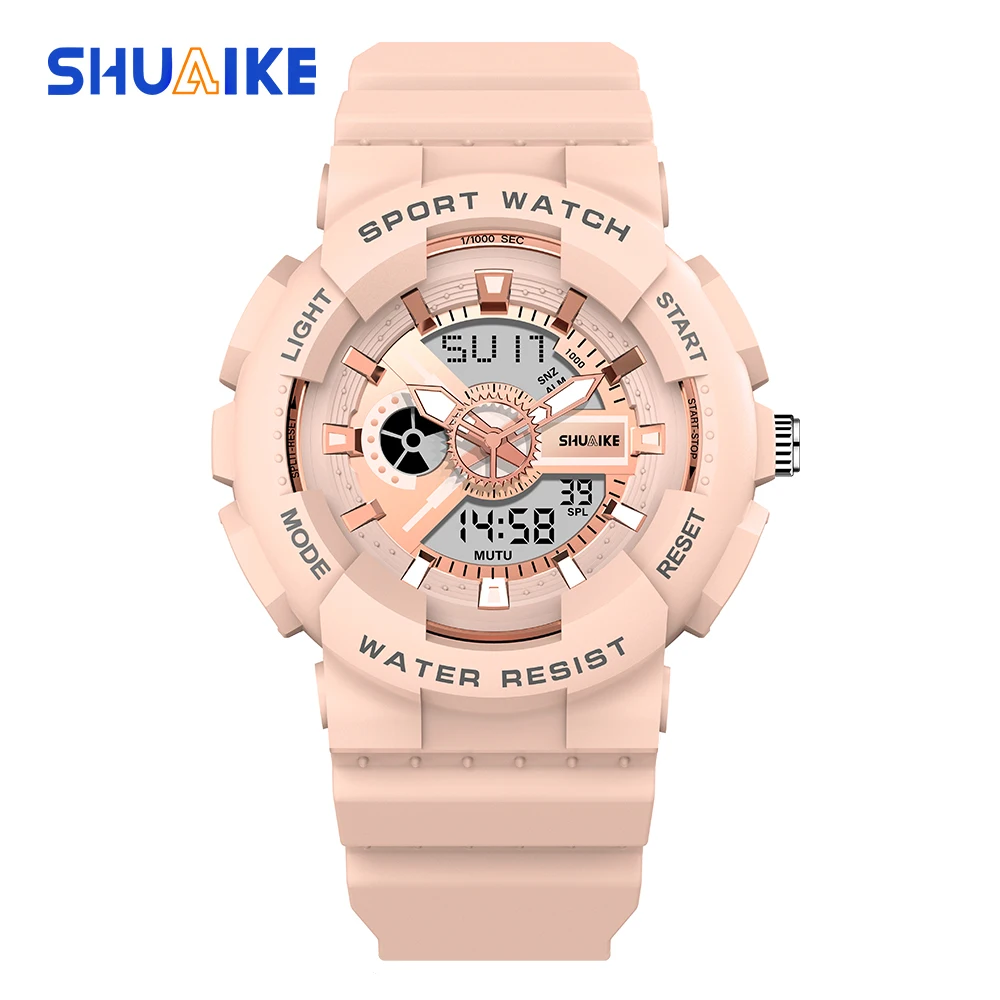 Youth Fashion Cool Watch LED Light Digital Anti Shock, Anti Drop, Waterproof Men's and Women's Watches World Time Clock