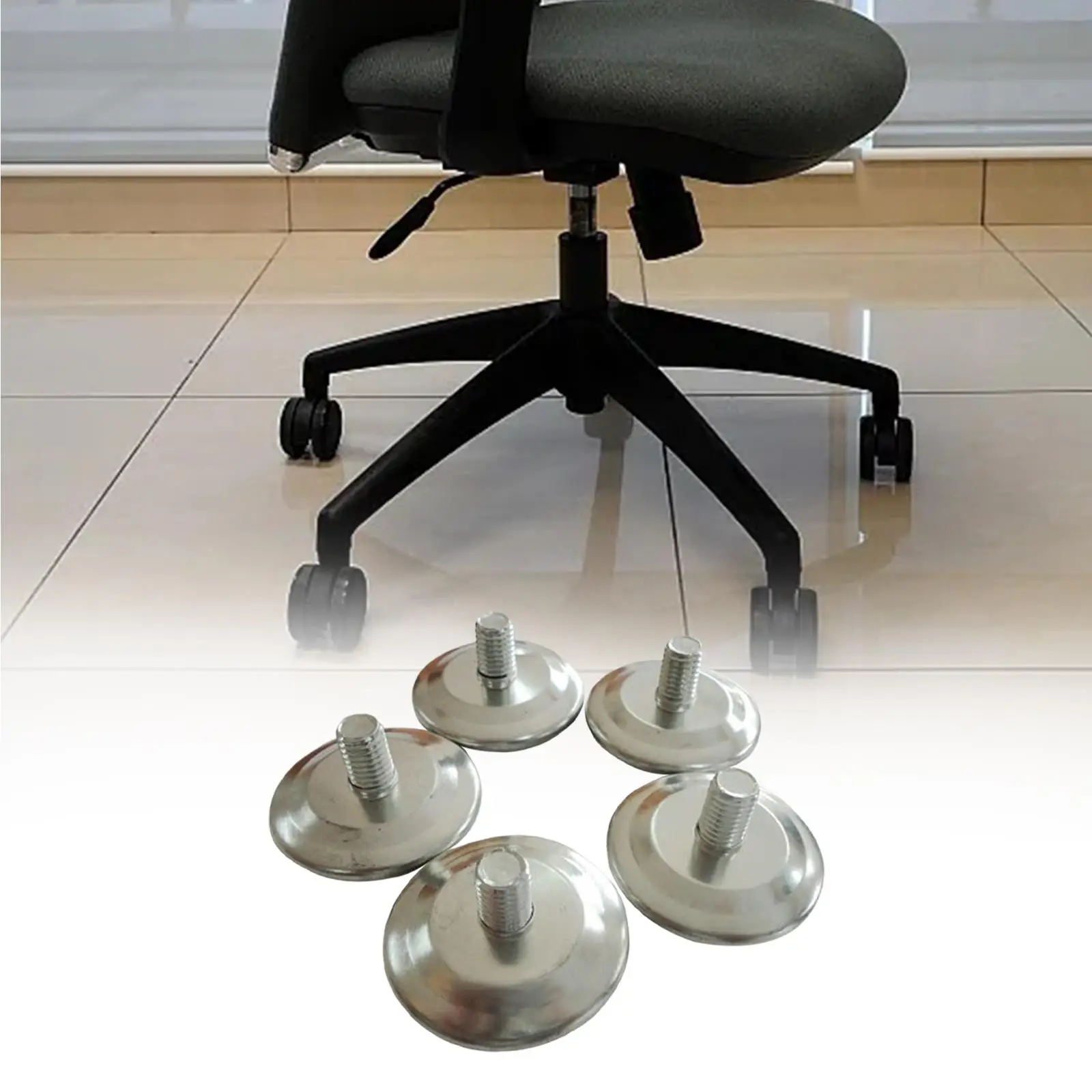 5 Pieces Adjustable Furniture Levelers Table Chair Desk Glide Leg Leveler Threaded Stem Furniture Glides