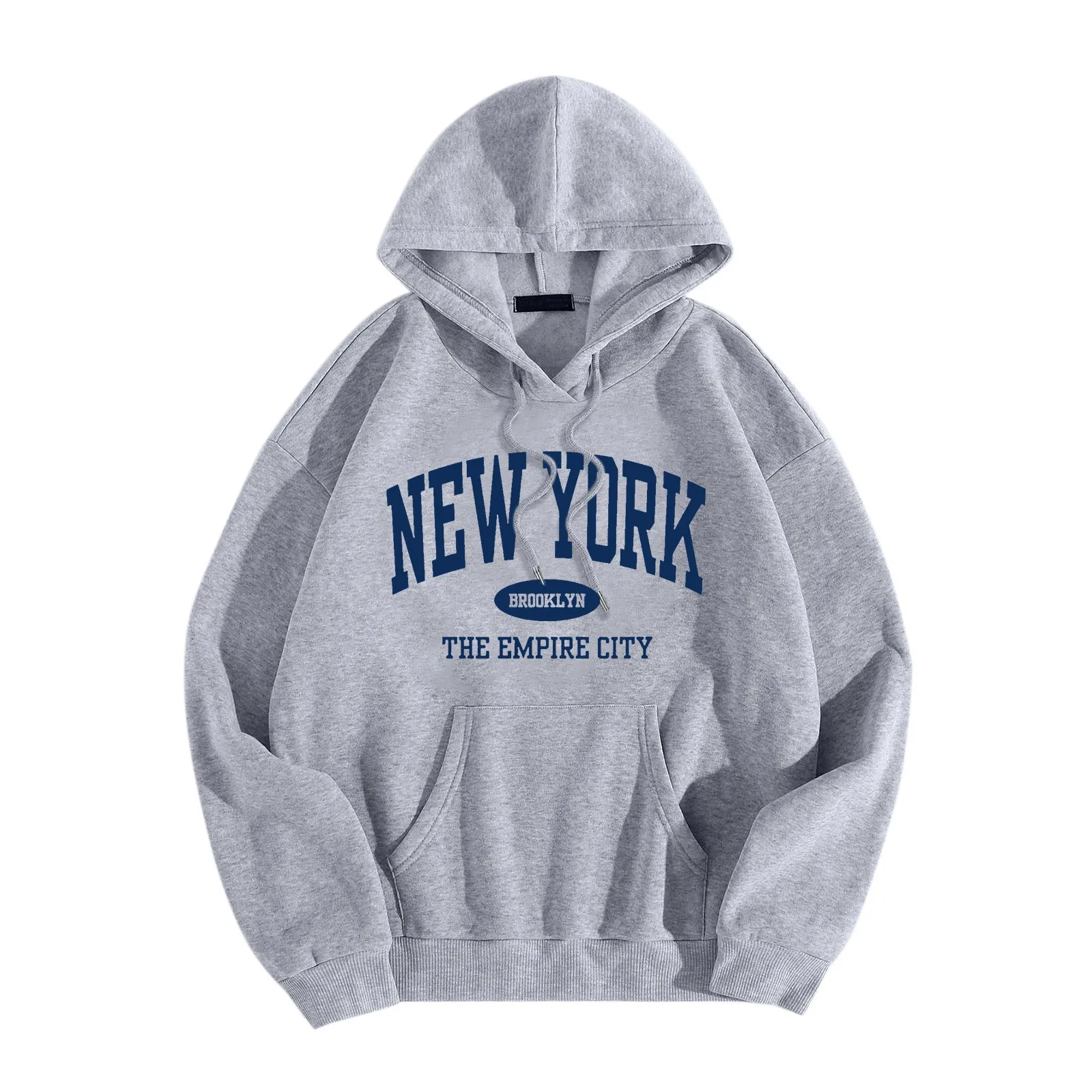 

New York Letter Printed Hoodies Street Fashion Women Sweatshirts Fleece Soft Pullover Crewneck Loose Female Tops Clothes Femme