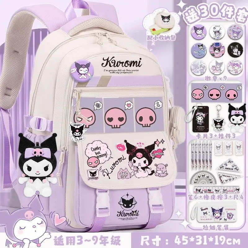 Cinnamoroll plecak dziecięcy z kreskówek o dużej pojemności Kuromi My Melody Pochacco Mochilas Estetyczny zestaw tornistrów dla dzieci