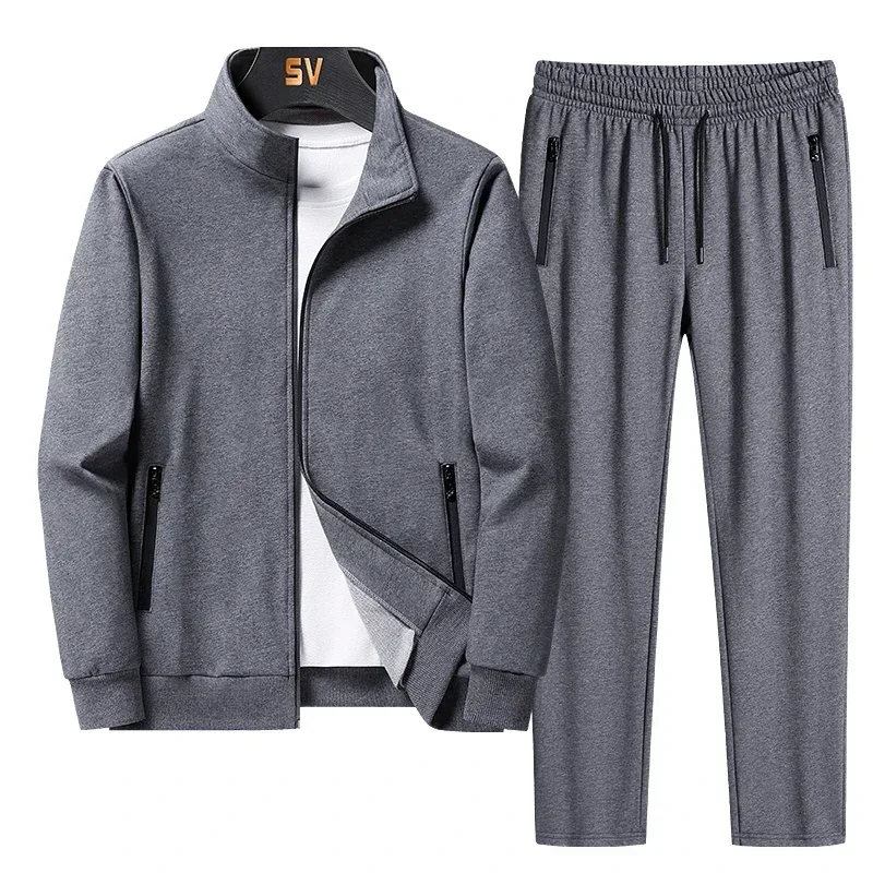 3 Stuks Set Mannen Mode Herfst Sportwear Pak Casual Sweatshirt + Fleece Warme Jas + Jogger Broek Sporting Suit Trainingspak plus Size