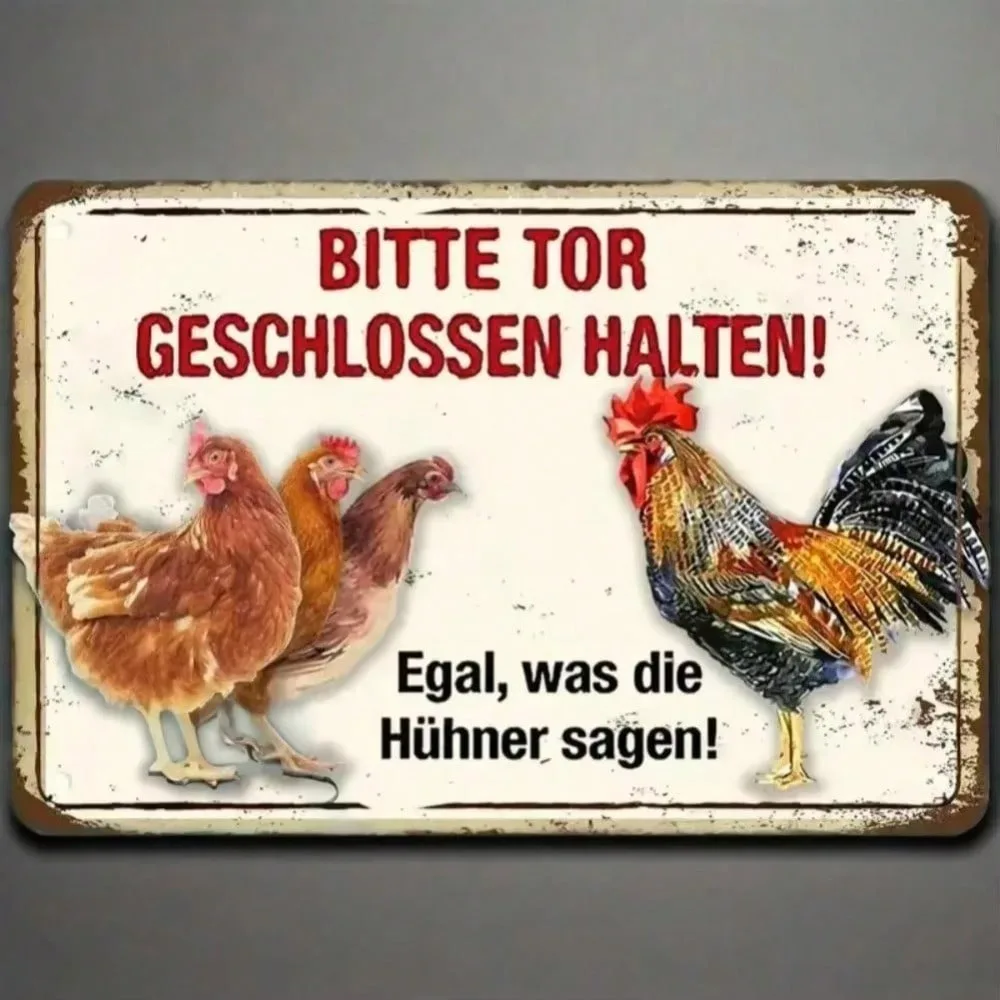面白いチキンのヴィンテージサイン –「彼らが何と言っているかを気にしないでください」メタルデコレーション |   納屋の鶏小屋アート、部屋の装飾、ハロウィーンの装飾、家の装飾（Tik）