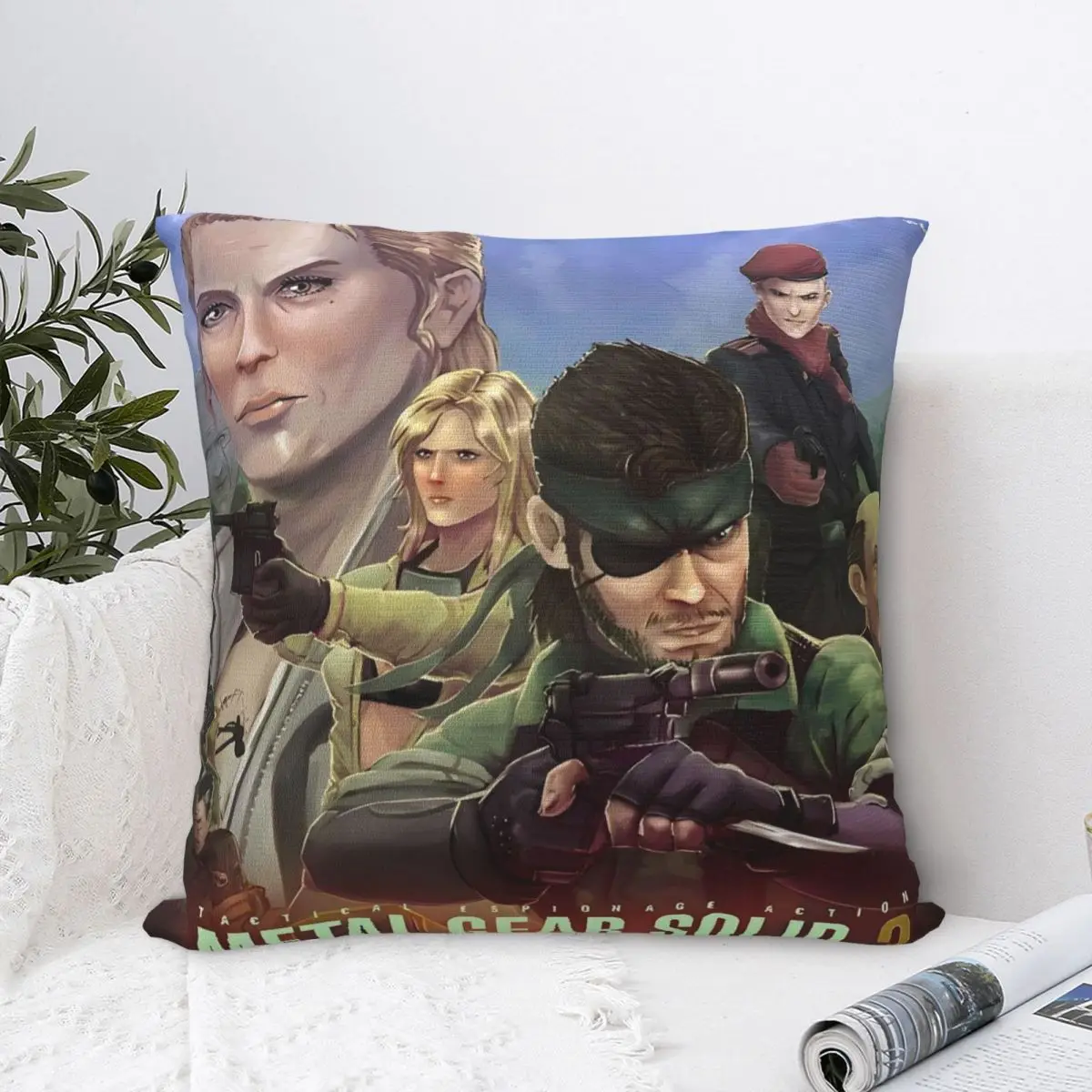 Metal Gear Solid Snake Game Pillow Cover Polyester Pillow Case Cushion Cover Funny Pattern Pillowcases For Sofa Home Decoration