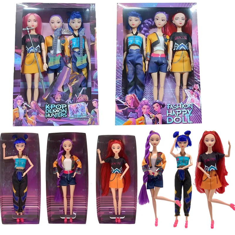 

2025 Hot Toy Korea Movie Demon Anime Hunters Vinyl Doll Toys Girls Group Movable DIY Doll Toy Birthday Gift for Fans Girls