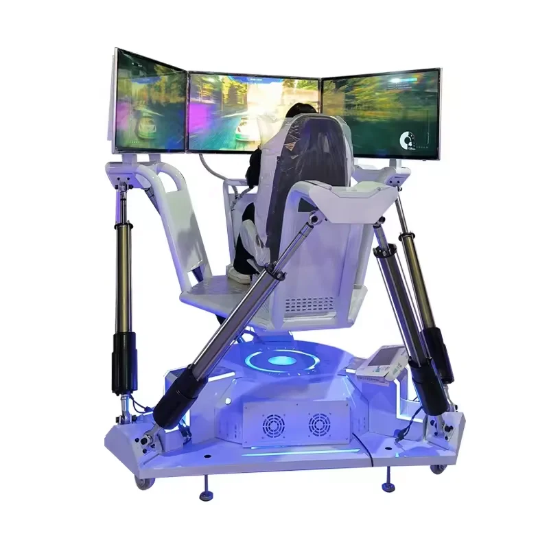 New Model 6DOF 3 Screen Racing Indoor Car Driving Simulator Speed VR Racing for Arcade Game Center Aluminum Metal Material
