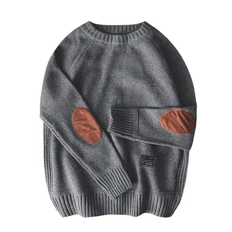 New Men Pullover Sweater Fashion Patch Designs Knitted Sweater Men Harajuku Streetwear O Neck Causal Pullovers Mens Plus Size