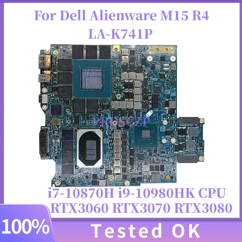 Płyta główna do laptopa Dell Alienware M15 R4 M17 R4 LA-K741P z procesorem I7-10870H/I9-10980HK i kartą graficzną RTX3060/RTX3070, w 100% przetestowana, sprawna.
