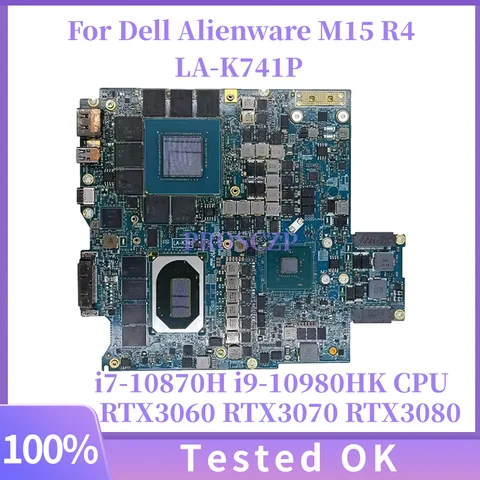 LA-K741P para la placa base del ordenador portátil Dell Alienware M15 R4 M17 R4 i7-10870H i9-10980HK 6/8/16GB RTX3060 RTX3070 RTX 3080 16/32GB RAM