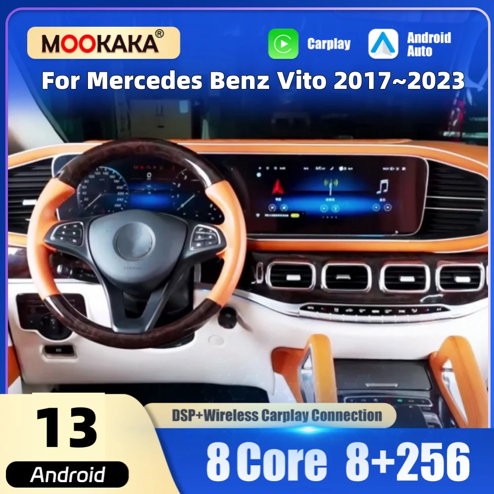 

Dual 12.3“ Screen Car Radio LCD Meter For Mercedes Benz Vito 2017~2023 Stereo CarPlay Android Auto Multimedia GPS Navi Head Uni
