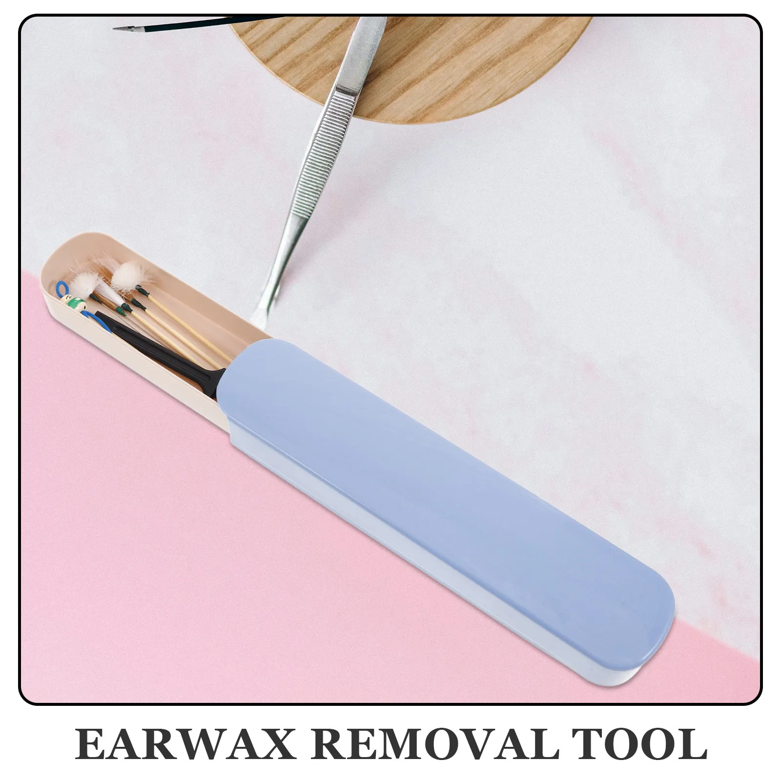 1Set Earwax Removal Tools Set Wood Goose Hair Metal Portable Ear Cleaning Kit Safe Reliable Ear Pick Cleaner Set