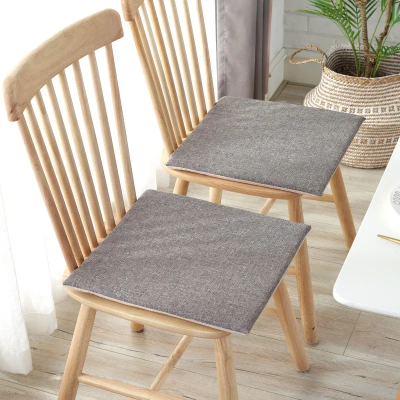 1PC Home Square Chair Cushion linen cloth cushion/cushion square sponge chair pad imitation sliding dining chair cushion