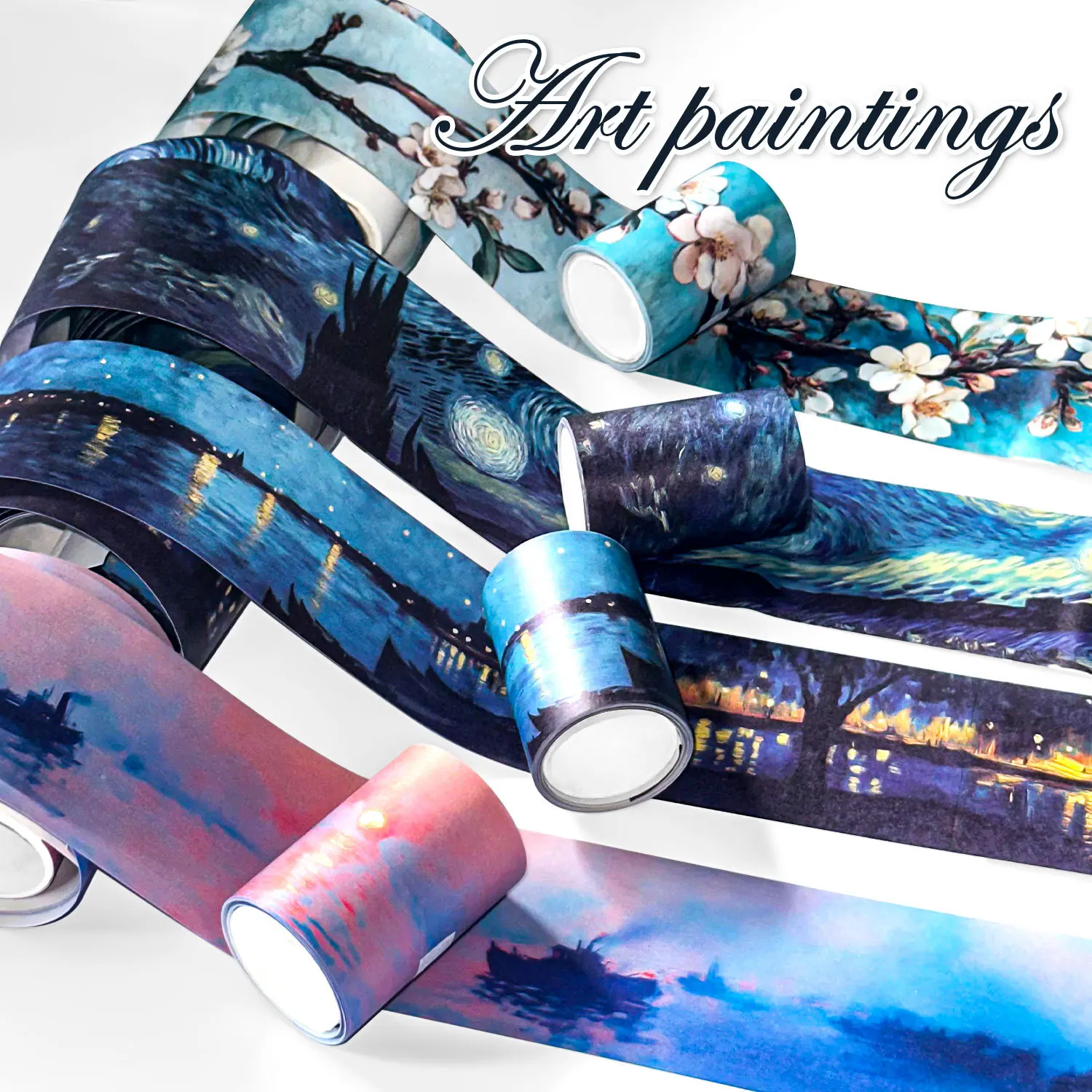 50mm*200cm Vintage Oil Painting Landscape Washi Tape Creative DIY Journal Material Collage Scrapbooking Stationery