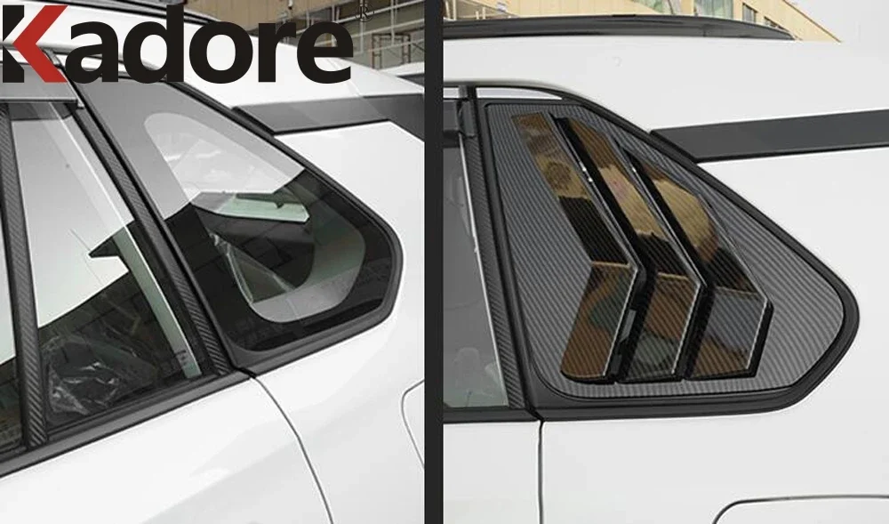 For Toyota RAV4 RAV 4 2019-2021 2022 2023 2024 Carbon Car Rear Window Side Vent Louver Shutter Cover Trim Exterior Accessories