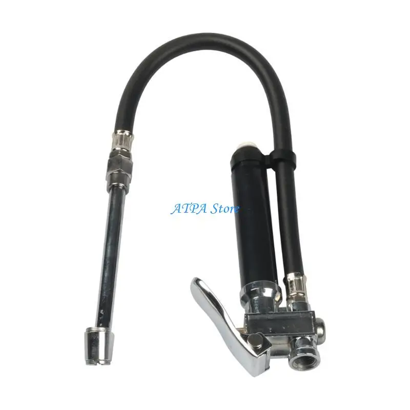 

U13C Tire Inflators 12Inch Flexible Air Tire Pressure Gauges 20–120PSI 1/4NPT OffsetDouble Head Chuck TireFiller with Hoses