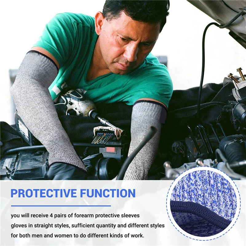 ABZZ-4 Paia Manicotti resistenti al taglio e alle ustione Manicotti di protezione del braccio Protezioni dell'avambraccio per pelle sottile e lividi 30 cm