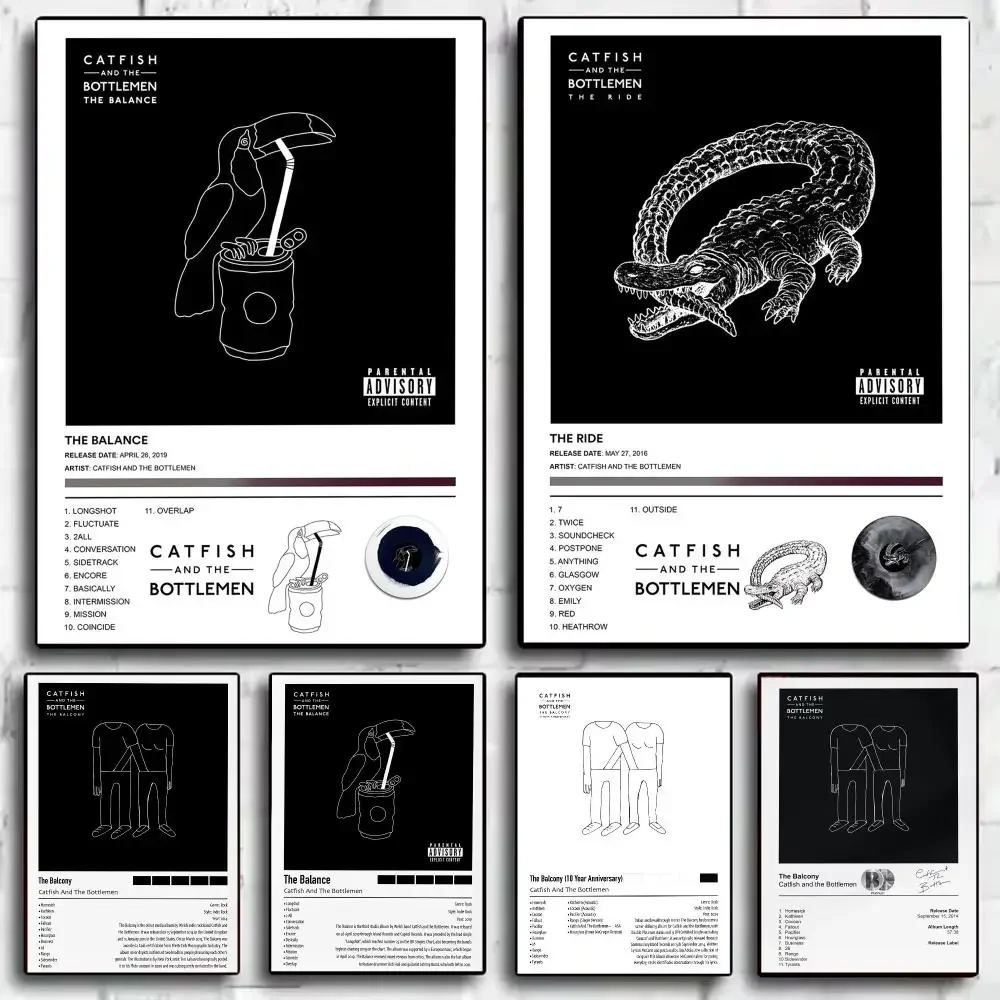 Band C-Catfish And The B-Bottlemen Poster Decorative Wall Sticker Mural Print Artwork for Living Room Bedroom Hallway Home Decor