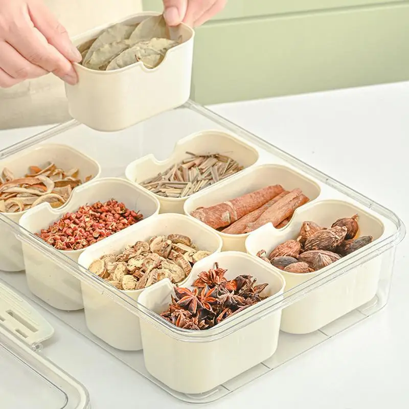 

Коробка для закусок, контейнер для закусок, портативная коробка для закусок с 8 сетками, прозрачные разделенные сервировочные тарелки для сохранения свежести с крышкой для орехов