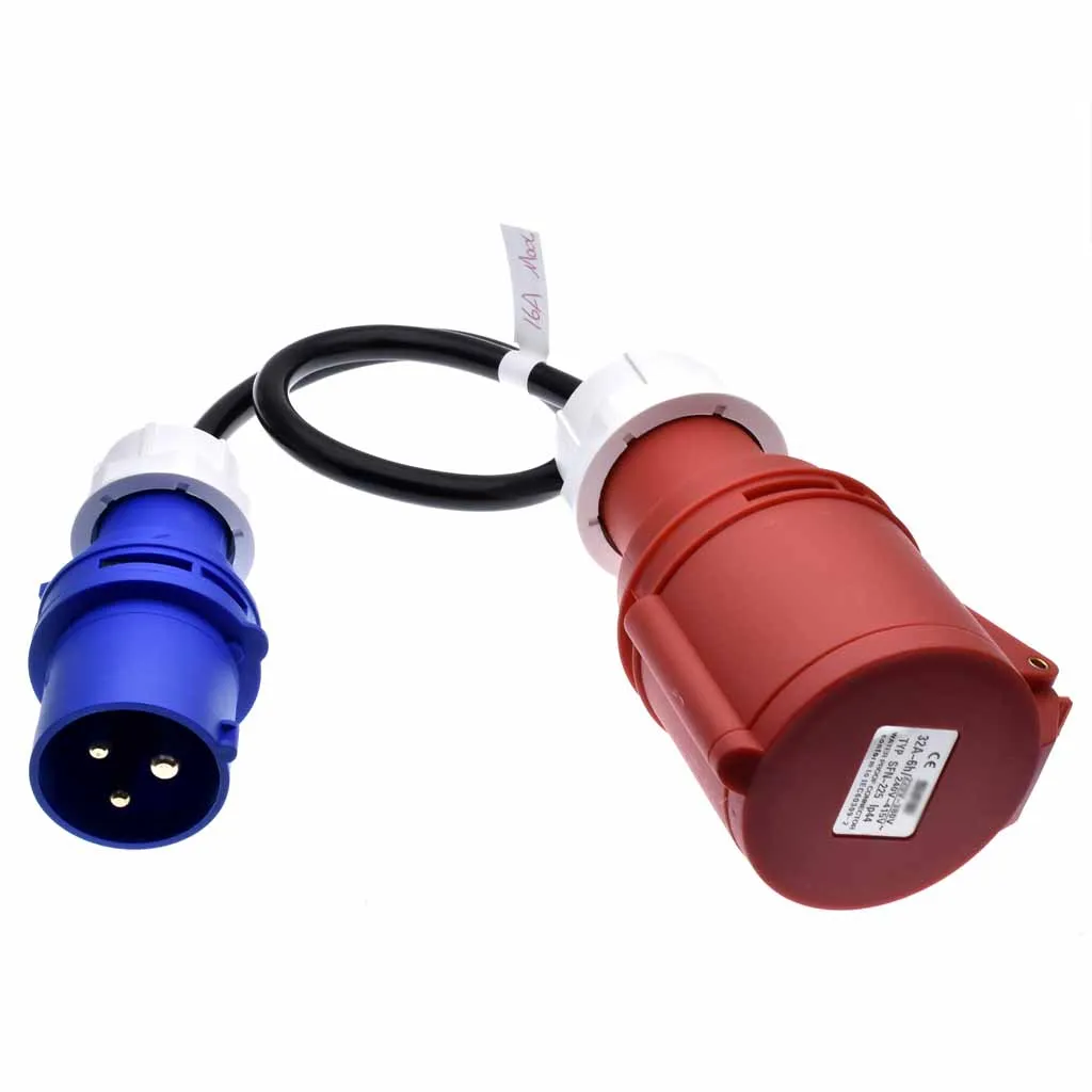 EV Charger Type 2 32A 3phase 11kw Adaptor,CEE Red Socket With Cable For Electric Car/RV Charging