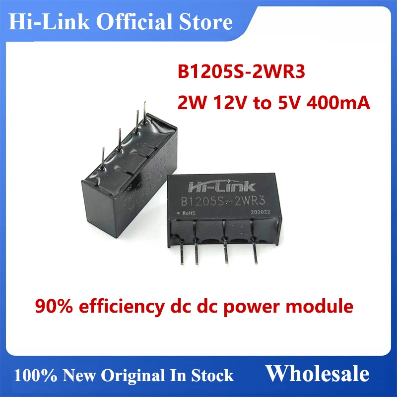 Hi-Link 10pcs/lot B1205S-2WR3 Small Size 2W 12V to 5V 400mA DC DC Converter Power Supply Intelligent Module Smart Electronics