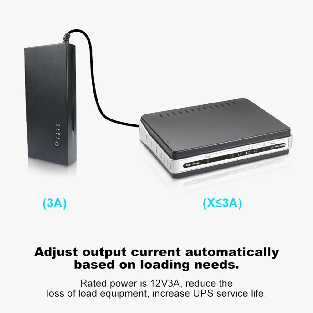 Smart DC 12V 3A UPS Backup Power Supply for Router Optical Modem with Overcharge and Overdischarge Protections