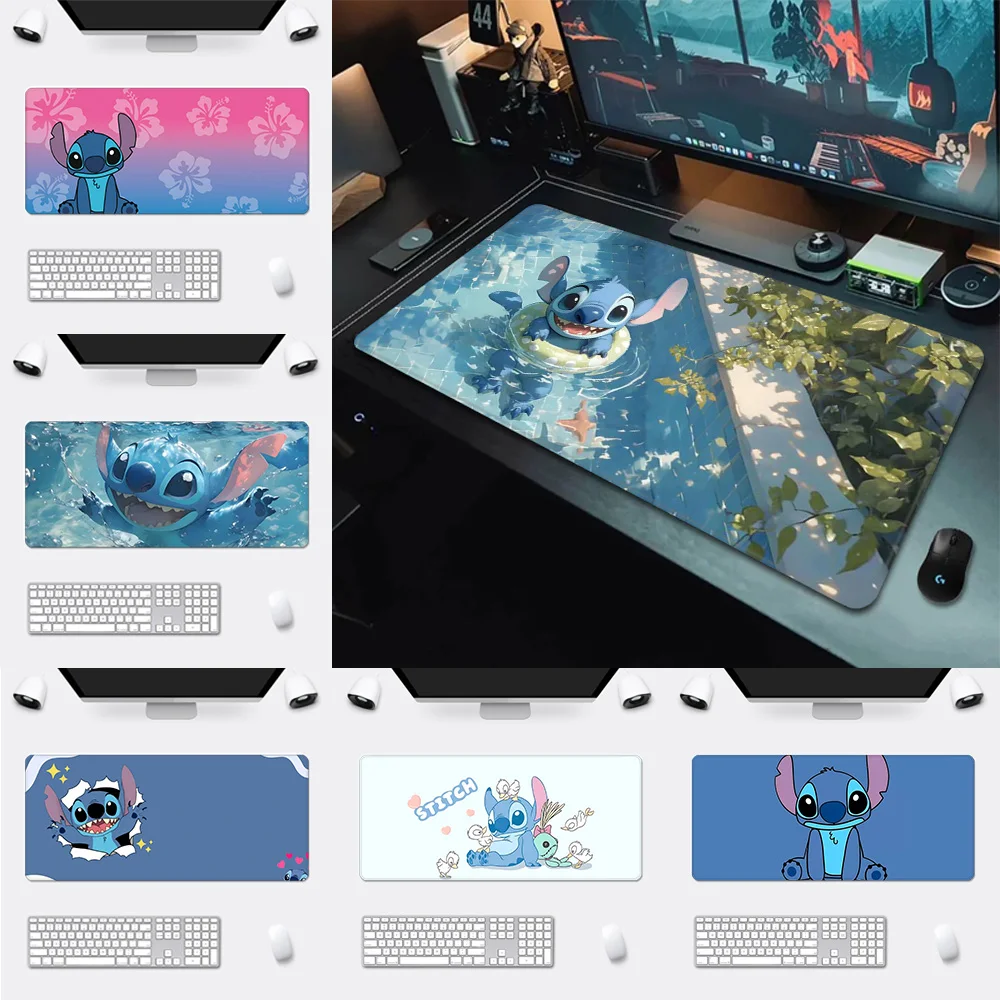 Hot Disneies Cute Stitch Mousepad HD Printing Computer Gamers Locking Edge Non-slip Mouse Pad XXL90x40cm Keyboard PC Desk Pad