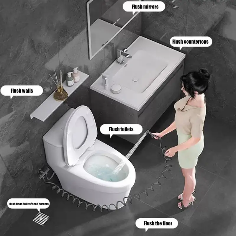 

Ручной душ для туалета Ручной распылитель воды для туалета со шлангом Герметичное соединение Водосберегающий чистящий инструмент для детского мытья