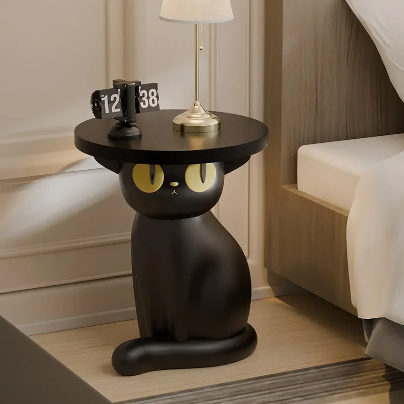 

Sculpture Black Cat Tea Table Floor Decoration Home Living Room TV Cabinet Side Tables Bedside Storage Rack Furniture Customized