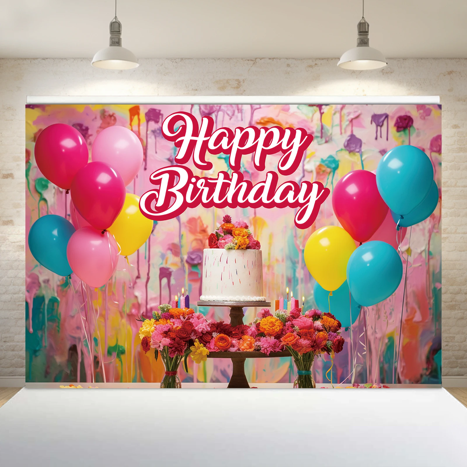 

1PCS 100x150cm Happy Birthday(6) Theme Backdrop,Photography Background,Used To Gifts,Activities Or Other Party Decoration