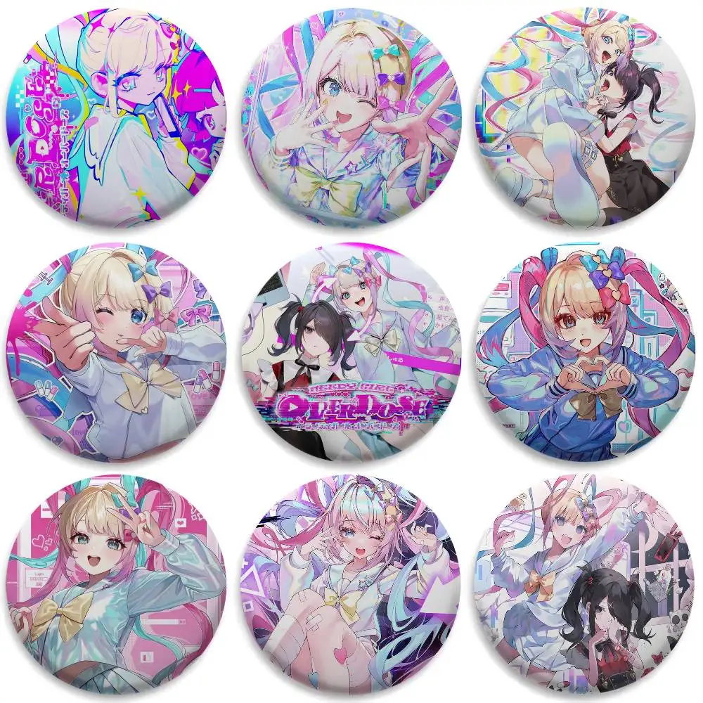 

N-needy Girl Streamer Overloa Badges Round Exquisite Badge Brooches Creative Pins For Clothes Hat Backpack Gift Accessories
