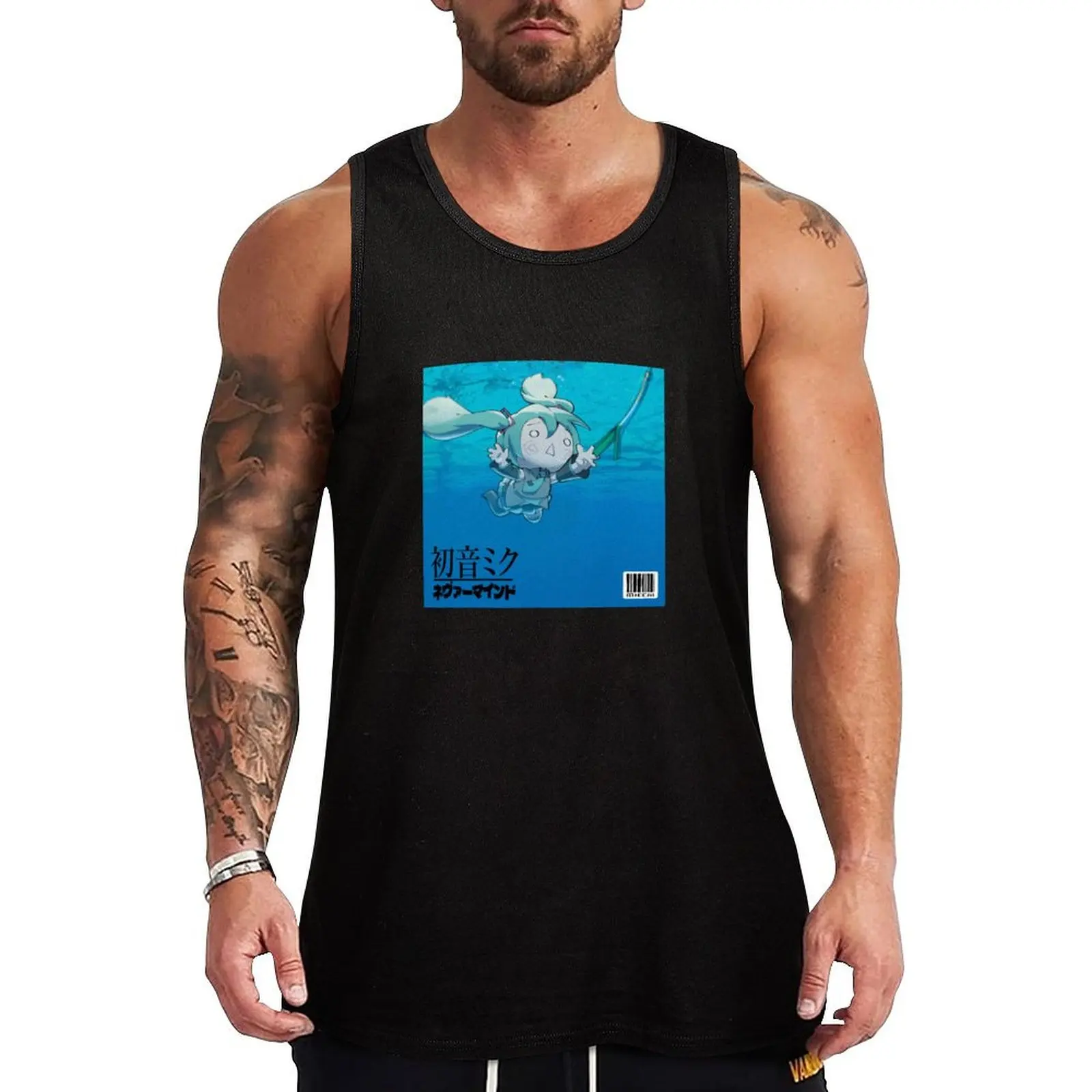 

Nevermind - Ft. Miku Tank Top Men's tops anime top Men's gym articles sleeveless man shirts
