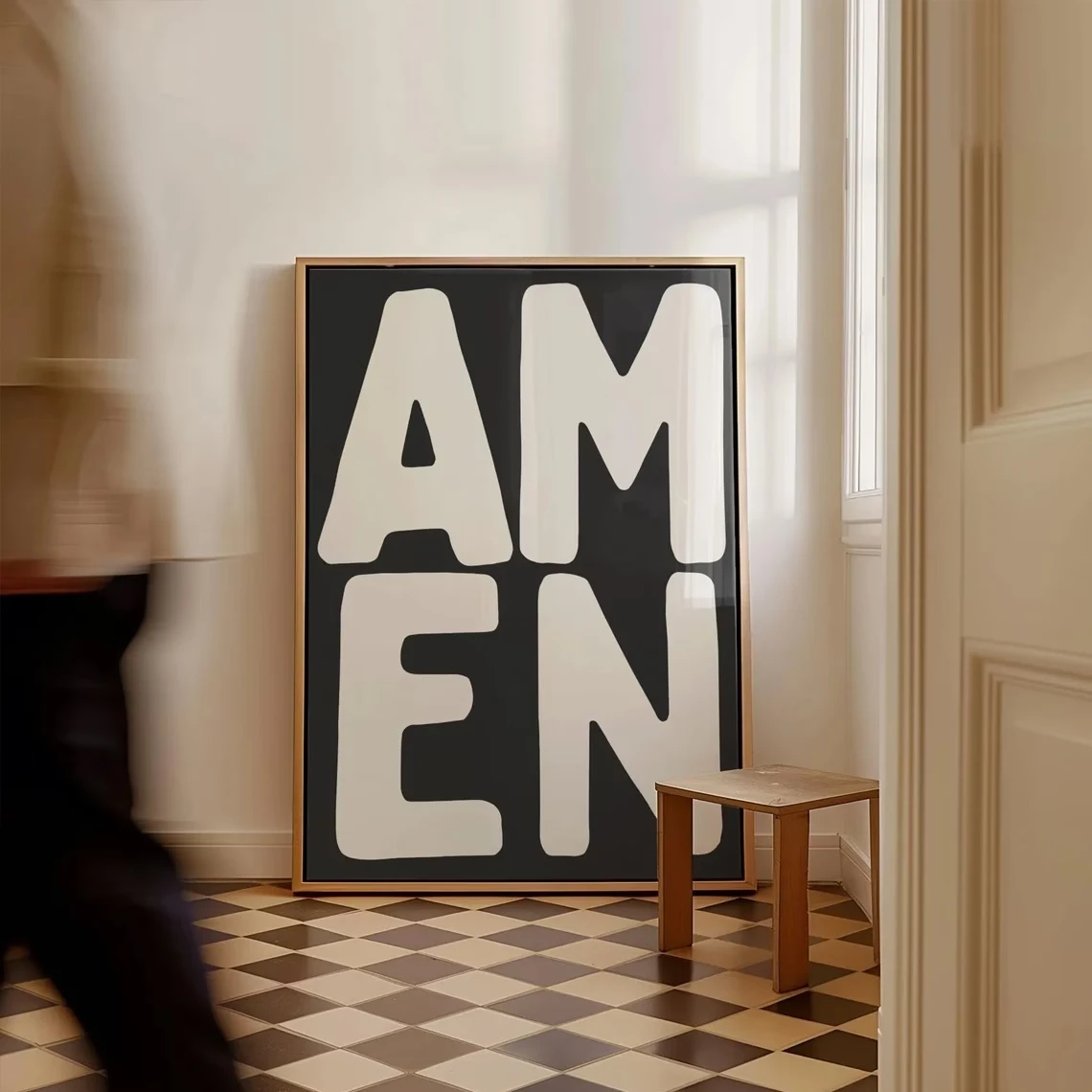 Modern,Retro Biblical Scripture Amen Quote Wall Art Print Canvas Painting Poster Picture For Living Room,Bedroom Home Decor image 3