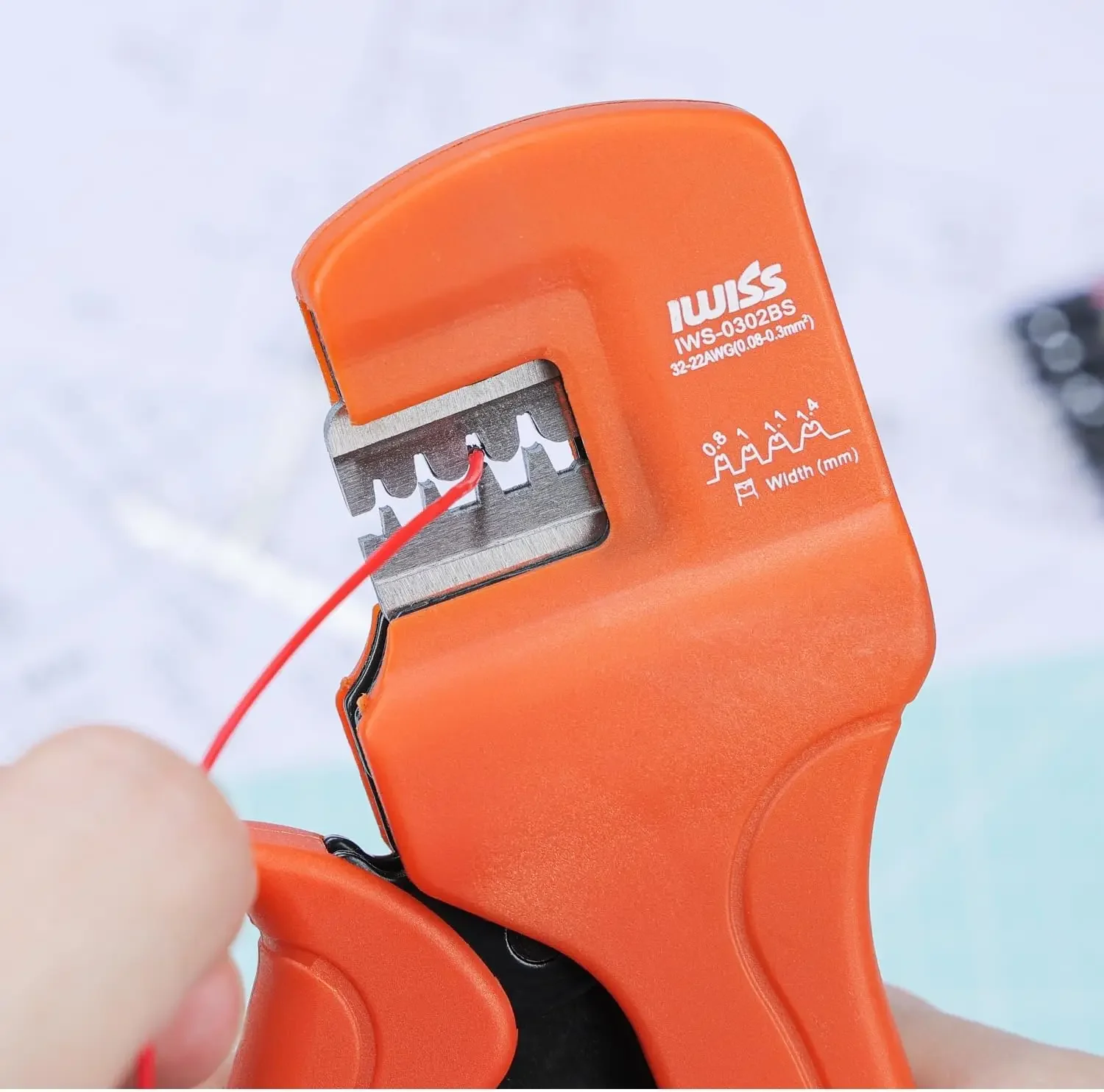 IWS-0302BS Wire Crimping Tool for JST, Molex, Dupont Micro Terminals Connectors Crimper, AWG 32-22 Mini Hand Crimping Plier