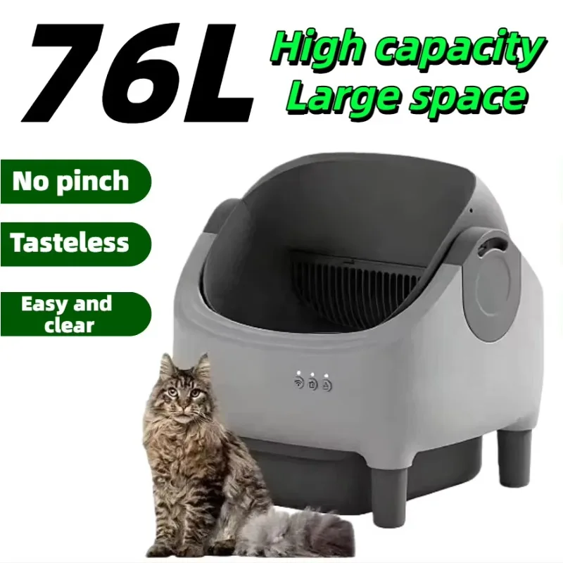 

Automatic Smart Cat Litter Box APP Control Dual Safety Sensors Self Cleaning Litter Box Automatic with Open-Top Design