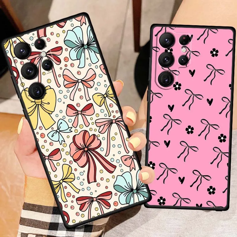 نمط تصميم القوس لسامسونج غالاكسي S26 S25 S24 S23 S22 S21 S20 Ultra Plus FE 5G غطاء أسود ناعم من البولي يوريثان الحراري