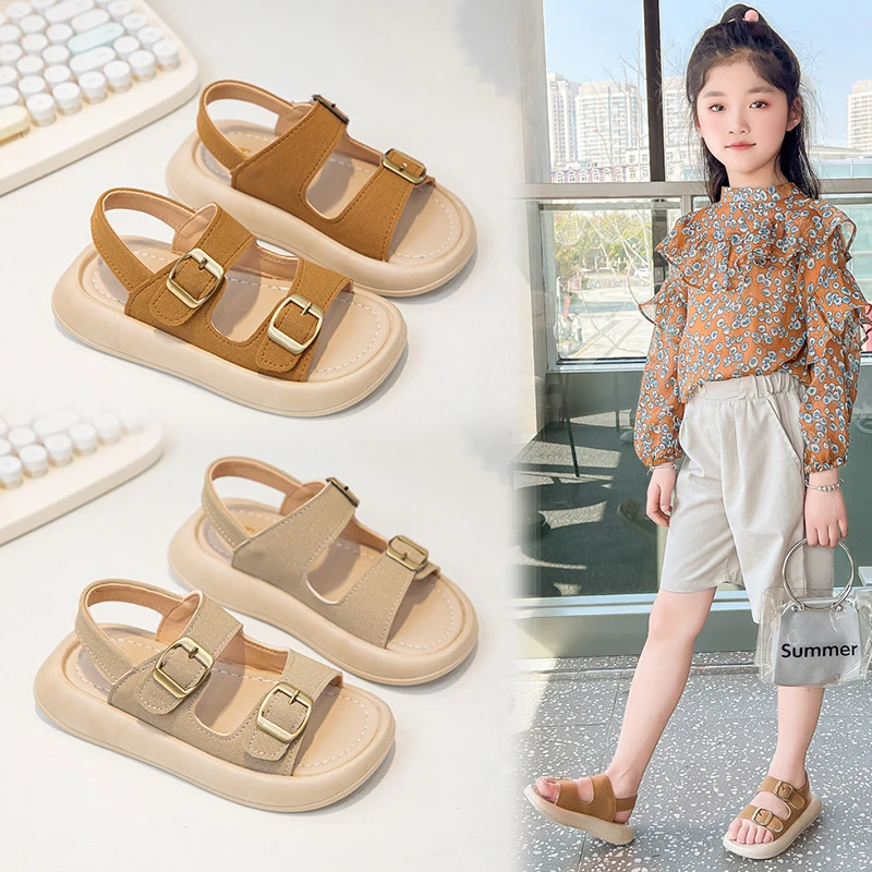 Children Sandals Summer Shoes For Boys Girls Beach Shoes With Soft Soles Non-Slip Casual Stylish For Students