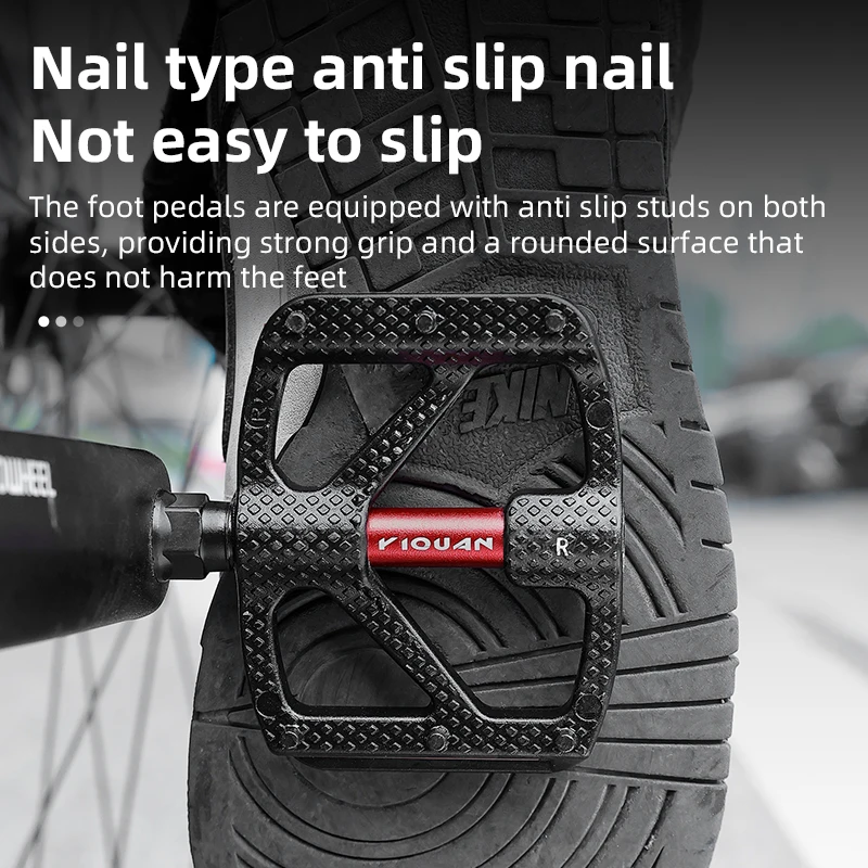 Pedal Sepeda Paduan Aluminium Anti Selip Pedal Sepeda Satu Bagian Pedal Sepeda Gunung MTB Ringan dan Kokoh