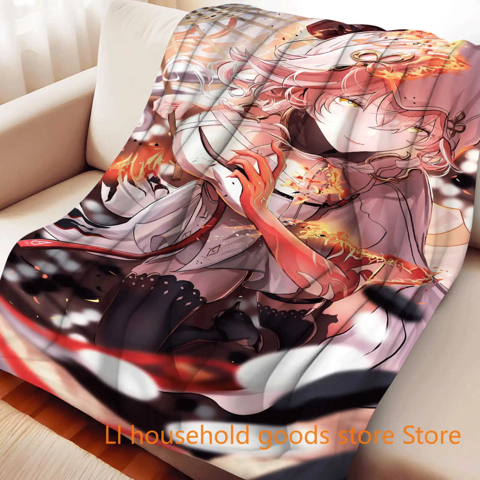 

Wuthering Waves Changli Flannel Blanket for Bed Bedroom Sofa Picnic,Warm Throw Blanket for Cover Outdoor Leisure Office Nap
