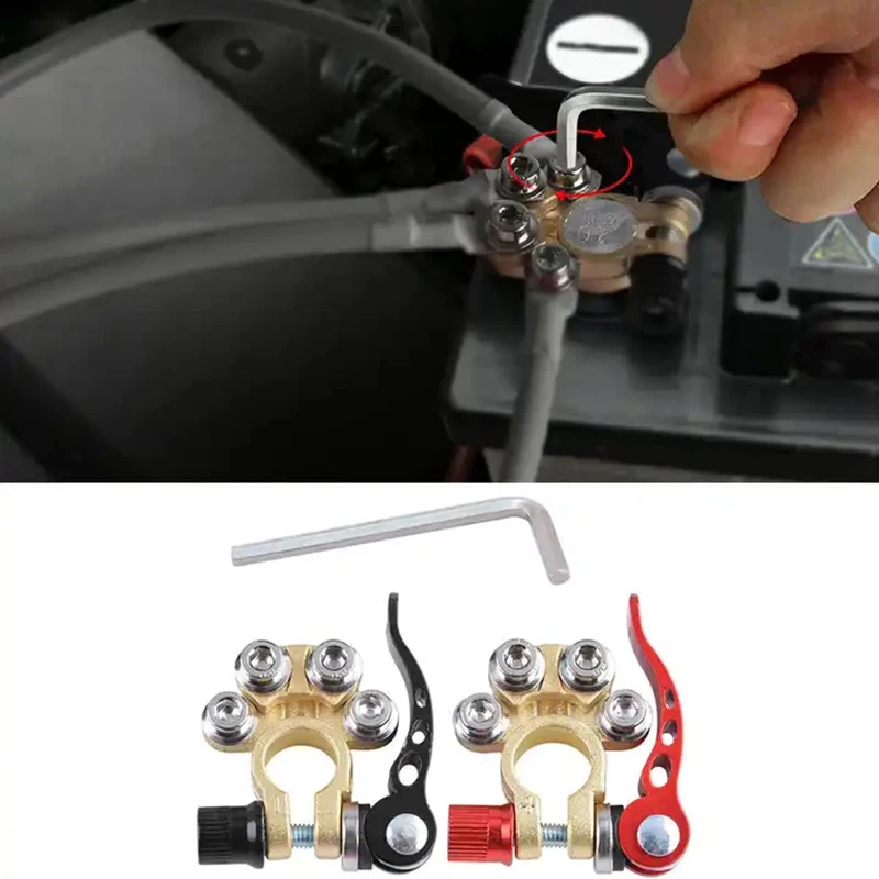 1 Pair Car Electrical Connector Terminal Quick Release Pure Copper Adjust Disconnect  Battery Clamp For Motocucle Boat Promotion