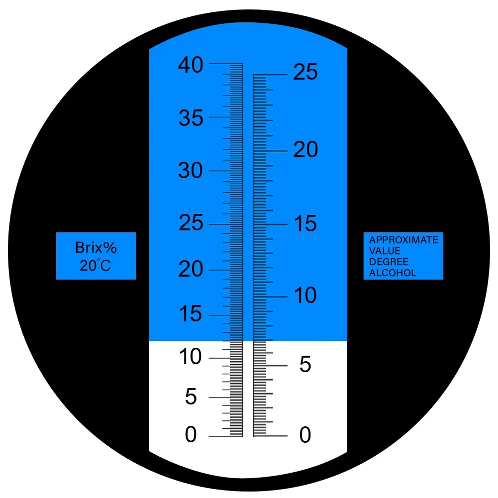 0-40% Brix 0-25% Alcohol Grapes Wine Refractometer ATC Handheld Concentration Meter Fruit Sugar Content Tester Measurement