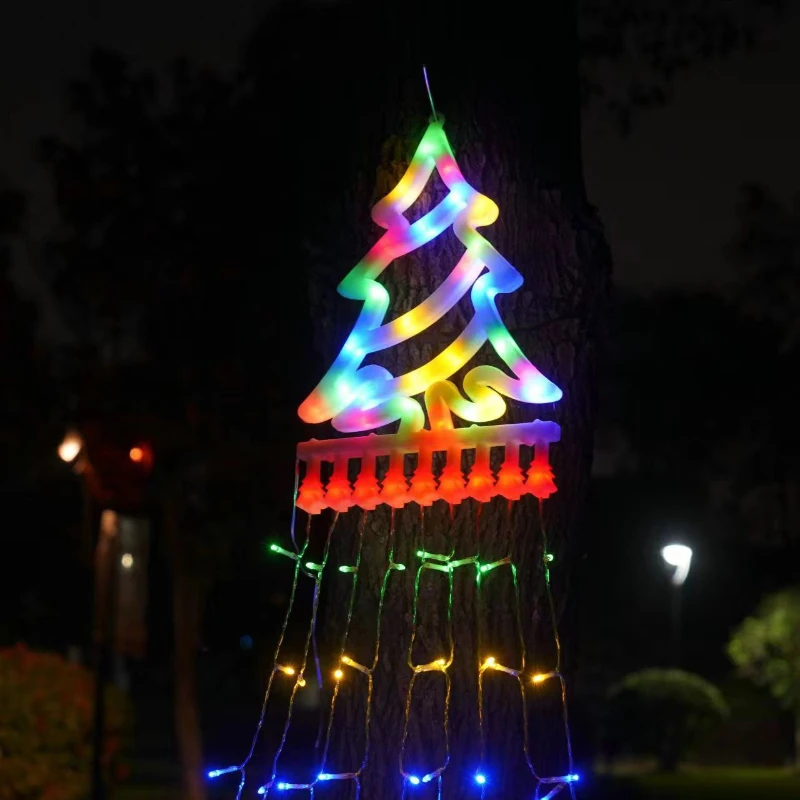 LEDソーラークリスマスツリーデコレーション、フルスキースター大気ライト、文字列、滝ライト、結婚式、キャンプテント