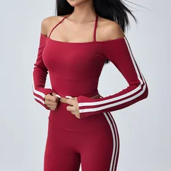 Inside Padded Sexy Long Sleeve Yoga Shirt Sexy Running T-shirt Gym Top Women Sports Crop Top Breathable Fitness Clothes Female