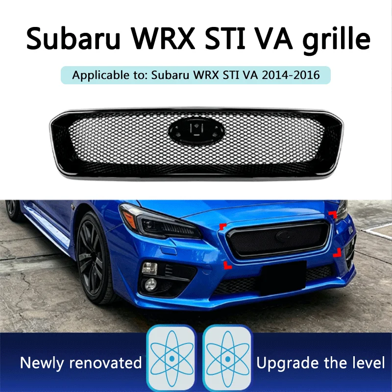 1 Set Black ABS Honeycomb Grille Exterior Tuning Modification Replacement Accessories For Toyota Subaru WRX STI VA 2014‑2016